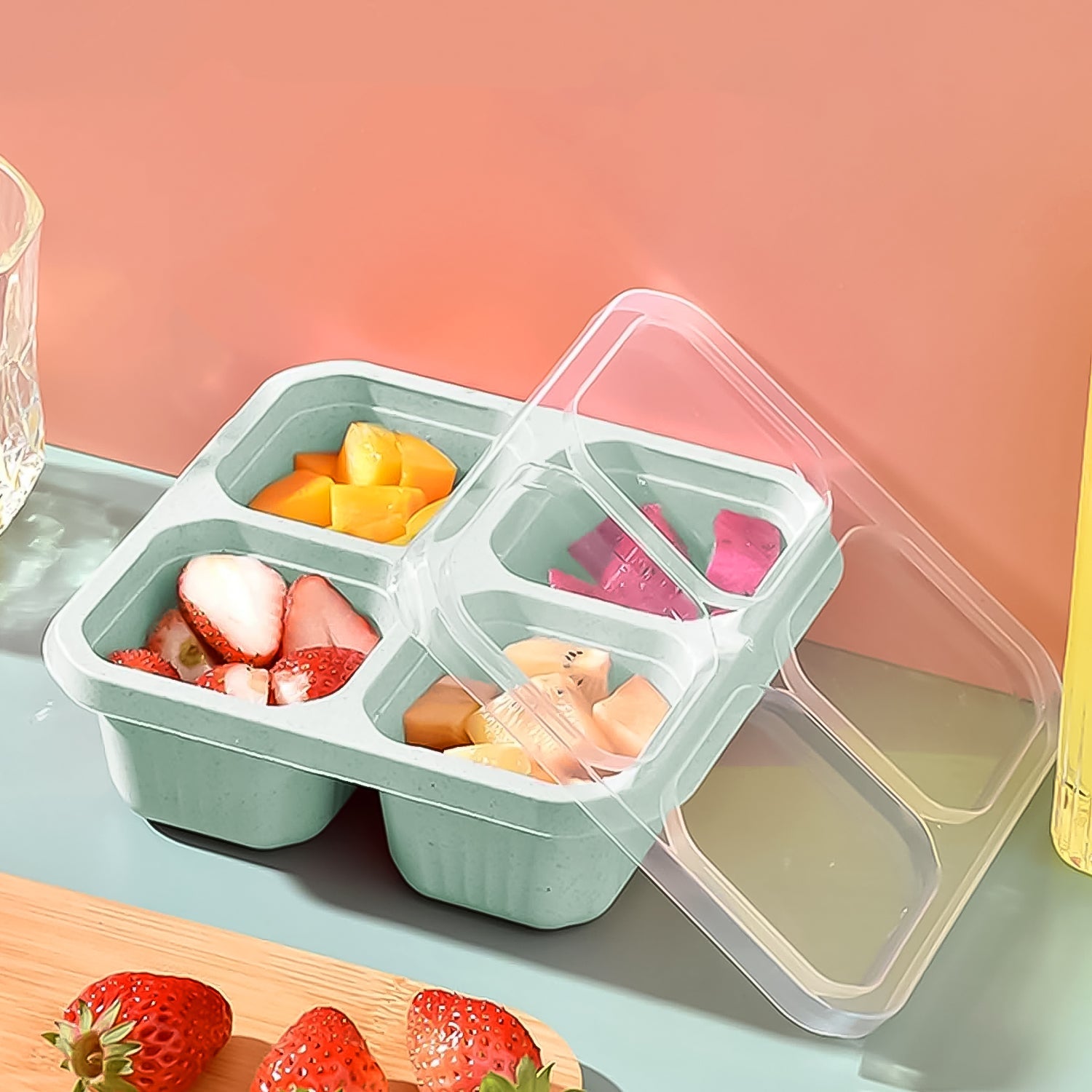 4 Compartment Food Storage Containers (1 Pc) 4 Compartment Food Storage Containers (1 Pc)
